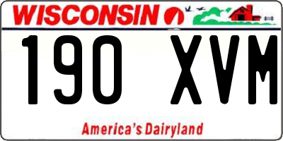 WI license plate 190XVM