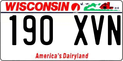 WI license plate 190XVN