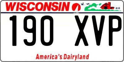 WI license plate 190XVP