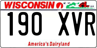 WI license plate 190XVR