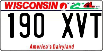 WI license plate 190XVT