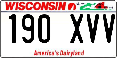 WI license plate 190XVV
