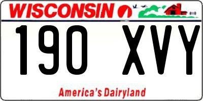 WI license plate 190XVY