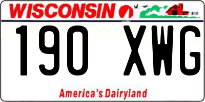 WI license plate 190XWG