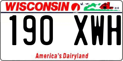 WI license plate 190XWH