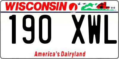 WI license plate 190XWL
