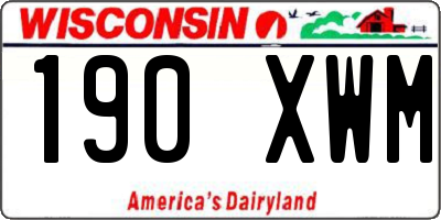 WI license plate 190XWM