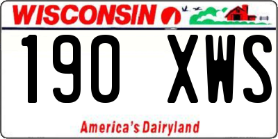 WI license plate 190XWS