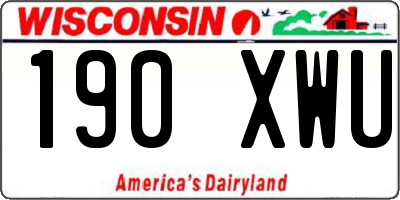WI license plate 190XWU