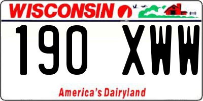 WI license plate 190XWW