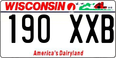 WI license plate 190XXB
