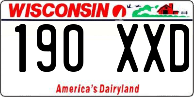 WI license plate 190XXD