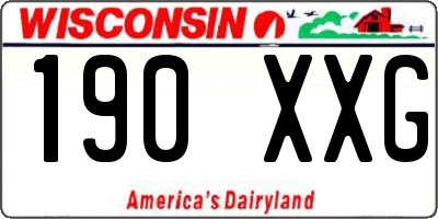 WI license plate 190XXG