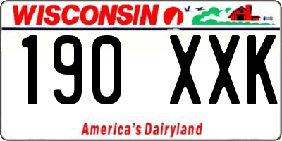 WI license plate 190XXK