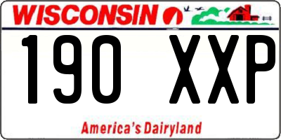 WI license plate 190XXP
