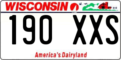 WI license plate 190XXS