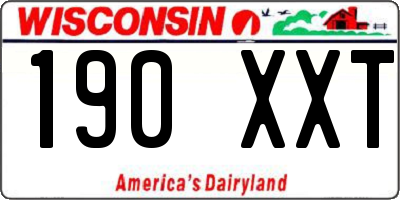 WI license plate 190XXT