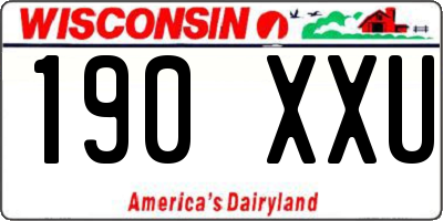 WI license plate 190XXU