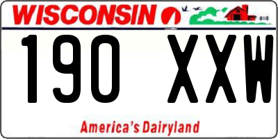 WI license plate 190XXW