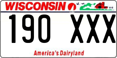 WI license plate 190XXX