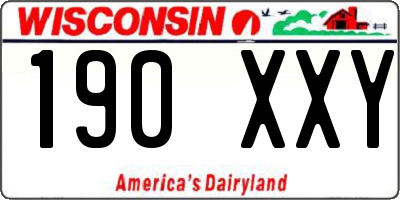 WI license plate 190XXY