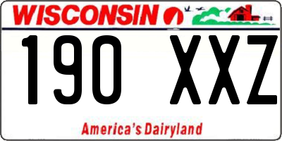 WI license plate 190XXZ