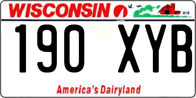 WI license plate 190XYB