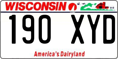 WI license plate 190XYD
