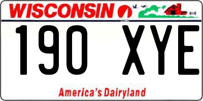 WI license plate 190XYE