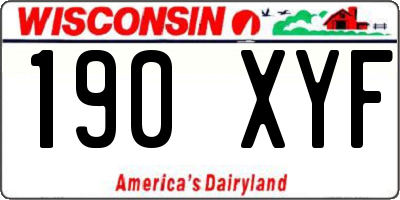 WI license plate 190XYF