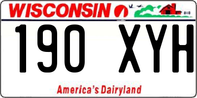 WI license plate 190XYH