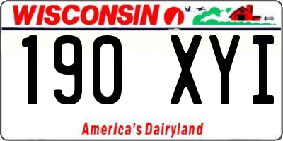 WI license plate 190XYI