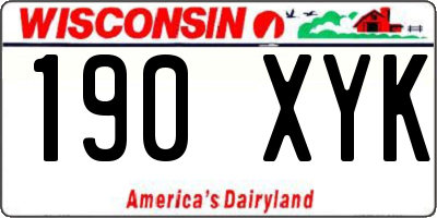 WI license plate 190XYK