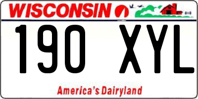 WI license plate 190XYL