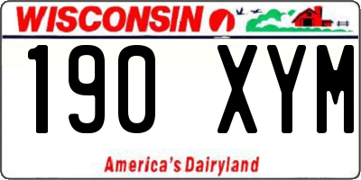 WI license plate 190XYM