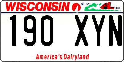 WI license plate 190XYN