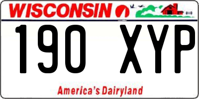 WI license plate 190XYP
