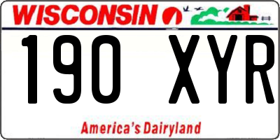 WI license plate 190XYR