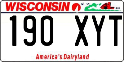 WI license plate 190XYT
