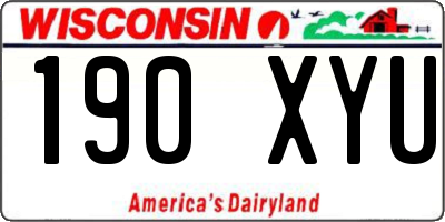 WI license plate 190XYU