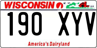 WI license plate 190XYV