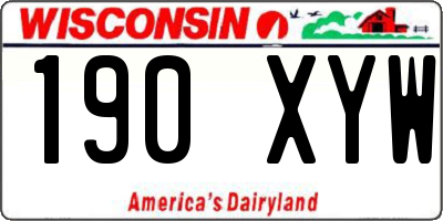 WI license plate 190XYW