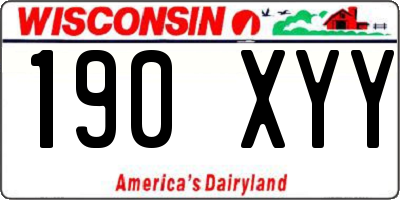 WI license plate 190XYY
