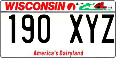 WI license plate 190XYZ