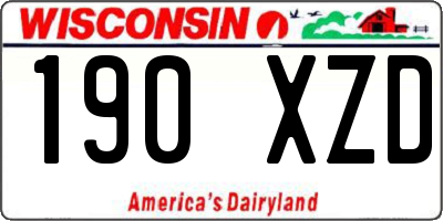 WI license plate 190XZD