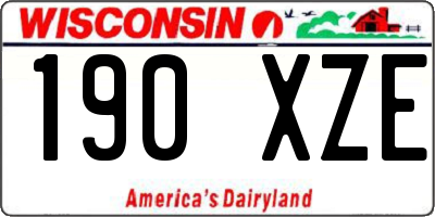 WI license plate 190XZE