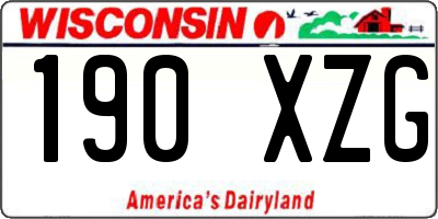 WI license plate 190XZG
