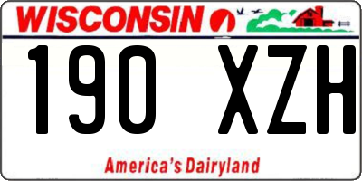 WI license plate 190XZH