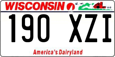 WI license plate 190XZI