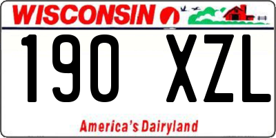 WI license plate 190XZL